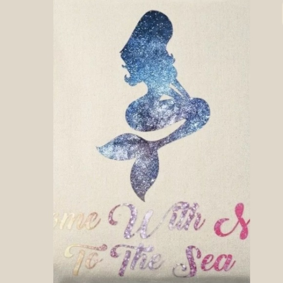❤️ Come With Me to the Sea Mermaid Glittery Tote - Picture 5 of 7